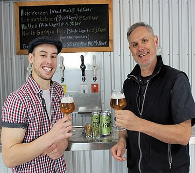 A photo of our brewers with the release of our 1989 Hybrid IPA