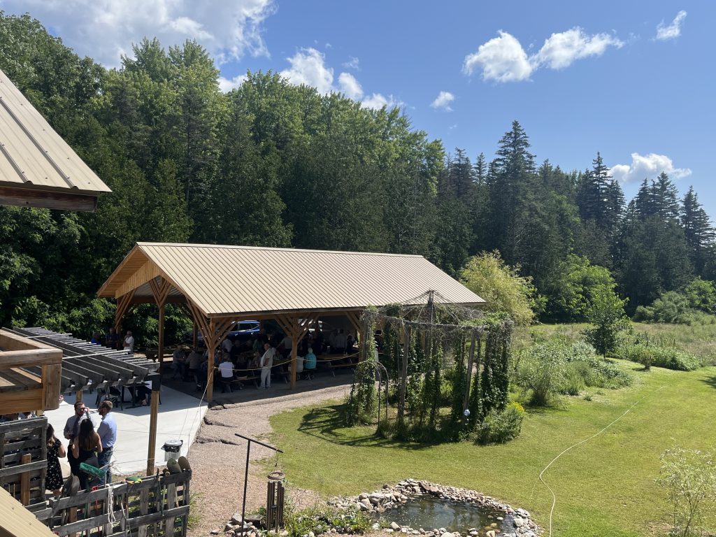 The outdoor pavilion and patio at Brauwerk Hoffman